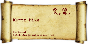 Kurtz Mike névjegykártya